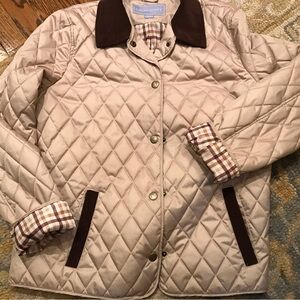 Laura Scott quilted barn coat. XL  Corduroy collar.